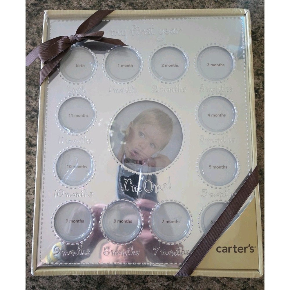 BRAND NEW Carter's My First Year Silver Picture Frame I'm One! Free Shipping